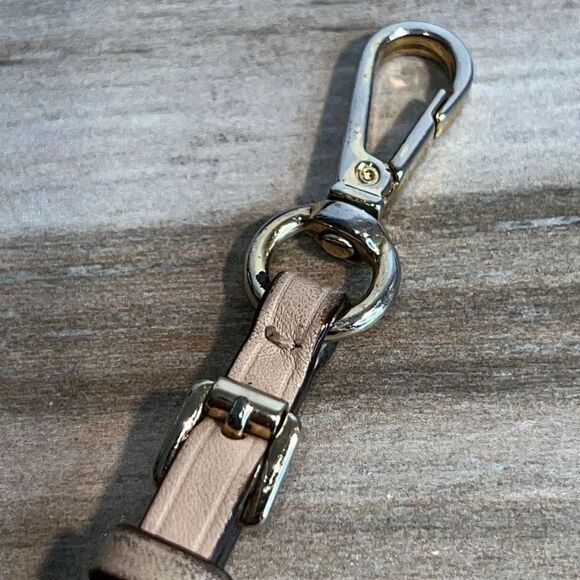 MK Michael Kors large gold tone keychain purse bag charm tan leather heritage - Picture 4 of 9